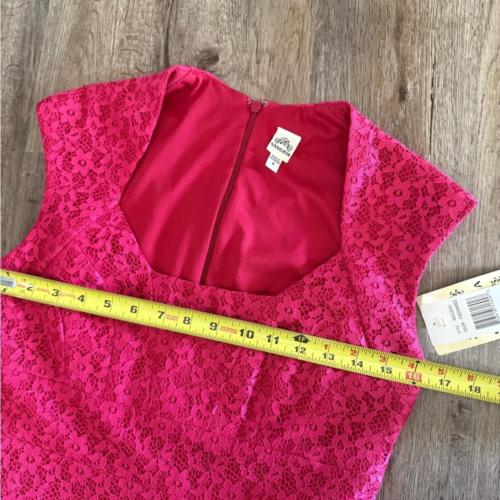 Sangria • Lace Cap Sleeve Dress - Picture 7 of 12